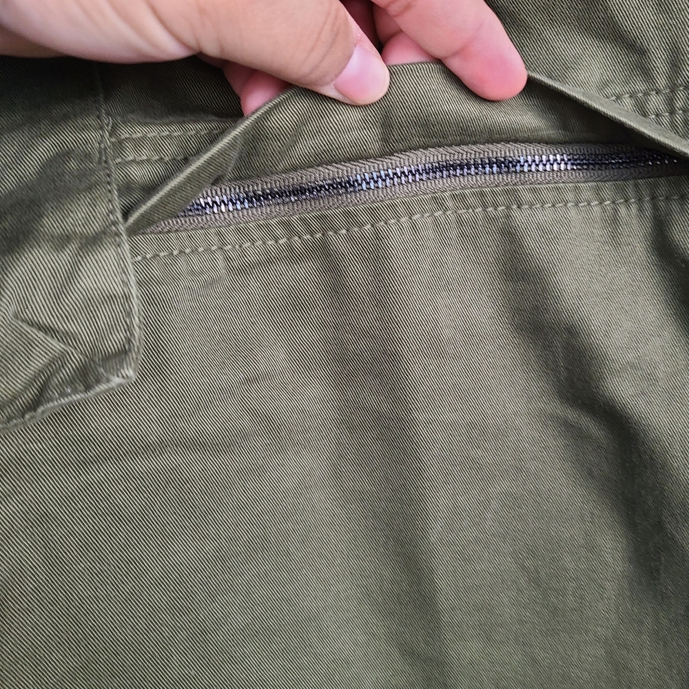 Madewell Cotton Cargo Convertible Midi Skirt in (Re)generative Chino In Loden XL - Picture 8 of 12